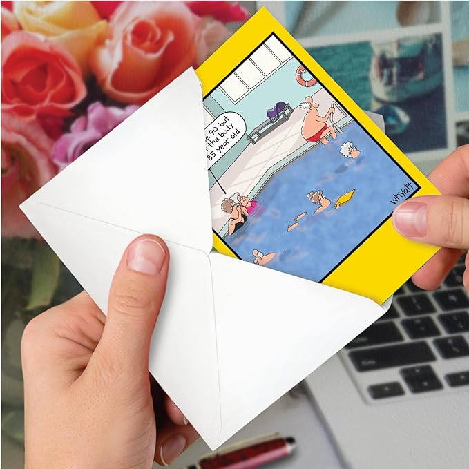 NobleWorks Hysterical Birthday Greeting Card with 5 x 7 Inch Envelope (1 Card) Bday Pool Hottie C7948BDG