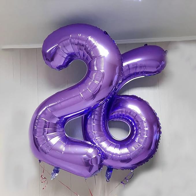 40 Inch Purple Number 19 Digital Balloon,Jumbo Mylar Foil Helium Balloon for 19 Balloons for Birthday Party,Wedding Anniversary Party Decorations