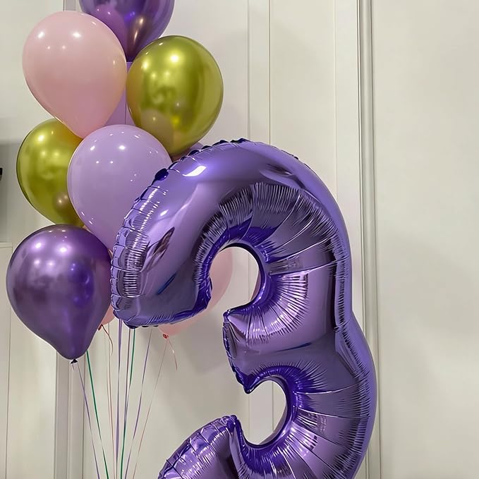 40 Inch Number Balloons, Purple Balloons 13th Birthday Decoration For Woman Man, Foil Number 13 Ballon for 13, 31 Anniversary, Bridal Shower, Graduation, Wedding, New Year, Valentine's Day