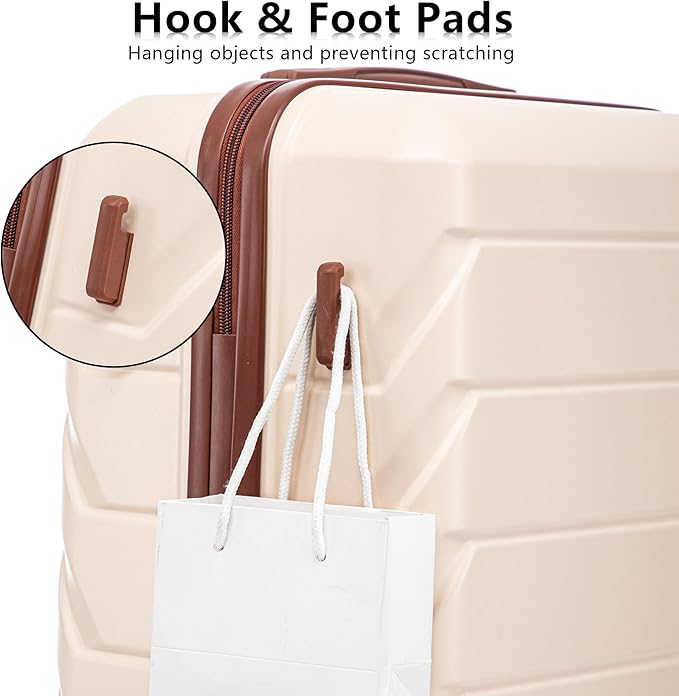 Luggages Sets 3 Piece ABS Hardside Luggage Sets Spinner Wheels Suitcase with Lock