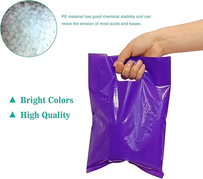PPXMEEUDC 54PCS Plastic Handle Bag Plastic Party Favor Bags Party Gift Bags for Birthday Party Gift Shop Retail Bag Halloween Christmas Thanksgiving Candy Cookies Dessert