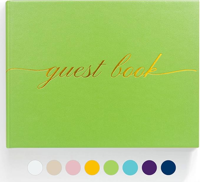 Elegant Wedding Guest Book - Perfect for Wedding Receptions, Baby Showers, Birthdays and Special Events - Polaroid Guest Book with 110 Lined Pages for Sign-In and Photos -Hardcover (Olive Green)