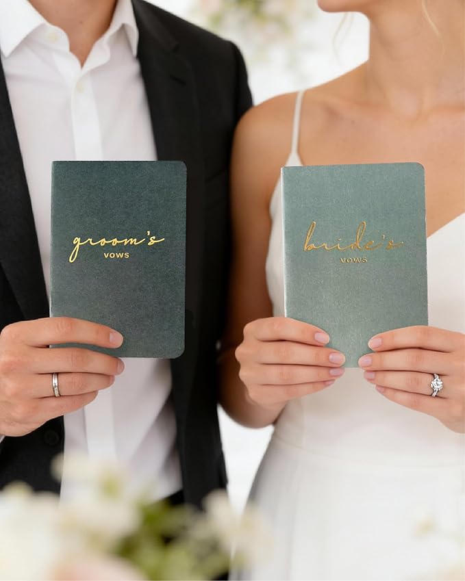 Vow Books His and Hers Wedding Vow Books Bride and Groom Vow Books Wedding Essentials Wedding Accessories(XZ-GB-Sage)