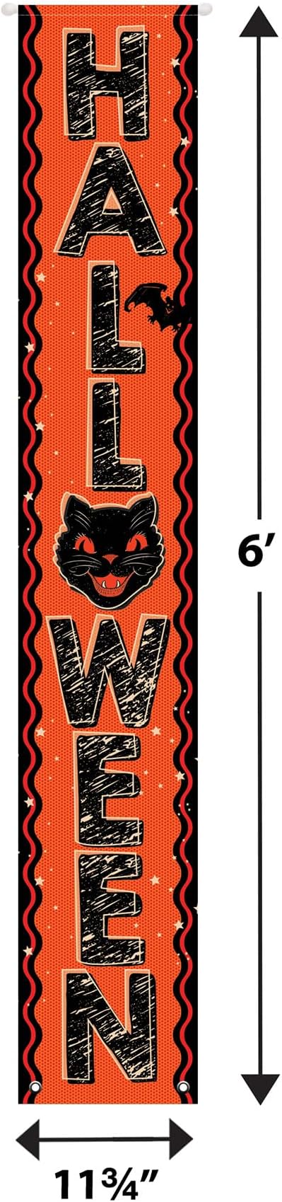 Beistle 6' Fabric Vintage Halloween Decorations Door Panel Set, Indoor/Outdoor Use, Celebrating With You Since 1900