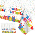 Birthday Tablecloth, 6 PCS Birthday Table Cloths 54'' x 108'' Disposable Birthdays Table Cover Waterproof Plastic TableCloth Rectangle Party Tablecloths for Kid’s Happy Birthdays Party Decorations