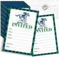 Kentucky Horse Derby Themed Shaped Fill-In Invitations card 15 Sheets with Envelopes, Horse Rac Party Belmont Parties Invites, for Teen Boys Girls Adults Birthday Sports Tennis Party