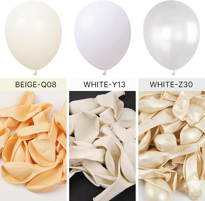 PartyWoo White Balloons 152pcs Different Sizes Pack of 18 12 10 5 Inch Matte Balloons Arch Kit for Baby Shower Birthday Graduation Wedding Anniversary Bridal Shower Party Decorations White-Y13