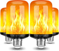Y- STOP Upgraded LED Flame Light Bulbs, 4 Modes Flickering Light Bulb with Upside Down Effect, E26 Base Flame Bulb for Halloween Lights, Christmas Decorations Outdoor Indoor, Party Decor (4 Pack)