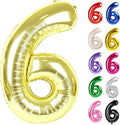 Champagne Gold Number 6 Balloon 40 Inch, White Gold 6 Balloon Number, 6th Birthday Decorations, Light Gold Party Supplies for Boys Girls