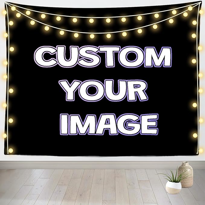 BELECO 7x5ft Fabric Custom Backdrop Image Customized Backdrop with Picture Logo Text Customize Your Design Personalized Background Banner Valentines Day Birthday Wedding Party Decorations Photo Prop