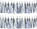 30pcs Silver Tissue Tassels DIY Hanging Decorations - Baby Shower, Wedding, Festival - Paper Tassel Garland Decor
