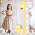 Pooqla 3FT Marquee Light Up Letters, Cool White and Warm White LED Big Mosaic Marquee Letters 3 Feet, Giant Letter Sign for Balloons Birthday Anniversary Wedding Party Decoration, Letter J