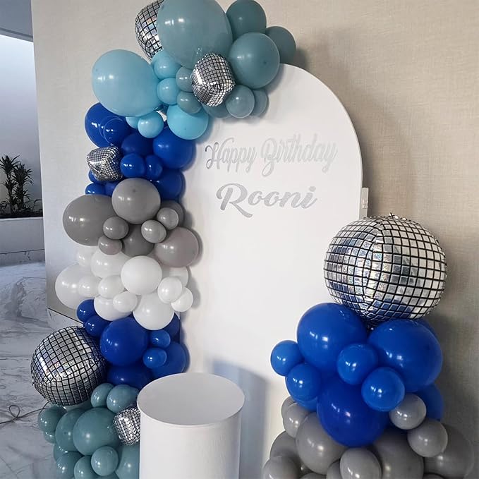 14 Pcs Disco Ball Balloons 22/15/10 4D Ball Balloons Metallic Silver Disco Mylar Balloon Chrome for Birthday Bachelorette 70s 80s 90s Themed Graduation Retro New Year Eve Prom Party Decor