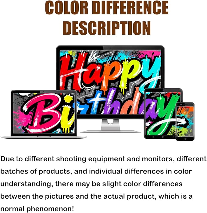 Vibrant Dripping Graffiti Happy Birthday Banner, Large Colorful Backdrop for Kid Teen Party Decor