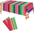 2 Pack Mexican Serape Tablecloth 54 x 108 Inch Disposable Plastic Tablecloth Mexican Striped Party Table Cover for Birthday Party Wedding Decorations Outdoor Picnics Dining