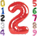 40 Inch Red Number 2 Balloon, Giant 2 Number Balloons for 2nd Birthday Decorations, Party Supplies for Baby Boy Girl, Red Party Decor