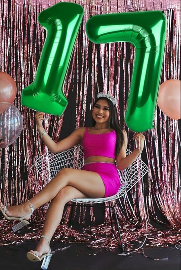 40 Inch Number 8 Balloon, Dark Green 8 18 28 80 Birthday Balloons for Men Boys, 8th Birthday Decorations Party Supplies, Wedding, Graduations