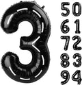 Race Car 3 Balloon, Number Balloons 40 Inch, 3rd Black Birthday Decorations for Kids Boys, Racing Birthday Decorations, Number 3 Balloon