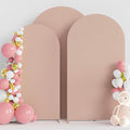 Wokceer Wedding Arch Cover (7.2FT, 6.6FT, 6FT) Set of 3 Spandex Fitted Wedding Arch Stand Covers for Round Top Chiara Arch Backdrop Stands Cover for Birthday Party Ceremony Banquet Decor Nude
