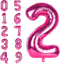 Number 2 Balloons 40 Inch Large Helium Foil Mylar Balloons For Birthdays Party Decorations/Wedding/Anniversary/Graduations/Baby Shower (Rose red)