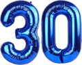 Navy Blue Number 30 Balloon 40 inch, 30 Number Balloons, 30th Navy Blue Birthday Decorations, 30 Year Old Women Men Blue Party Supplies