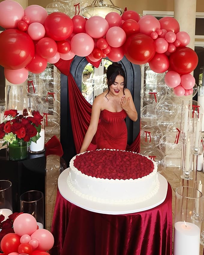 Pink Red Balloons Valentines Balloons 60pcs 12 Inch Red and Pink Latex Balloon for Birthday Valentines Bridal Shower Anniversary Party Decorations