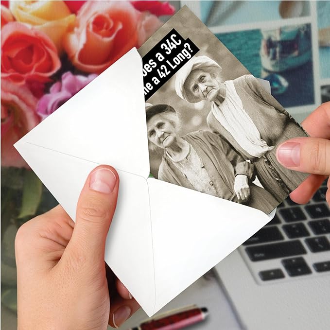 NobleWorks Humorous Birthday Greeting Card with 5 x 7 Inch Envelope (1 Card) Bday Bra Size C10073BDG