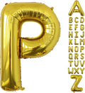 Letter Balloons Gold Party Balloon - 40 Inch Large Gold Letter P Balloon, Letter Balloon Birthday Decorations, Balloon for Women Men Anniversary Party Decorations Supplies