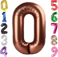 40 Inch Coffee Brown Number 0 Balloon, Giant Number 0 Balloons for 10th 20th 30th 40th Birthday Decorations, Party Supplies for Baby Boy Girl, Coffee Brown Party Decor