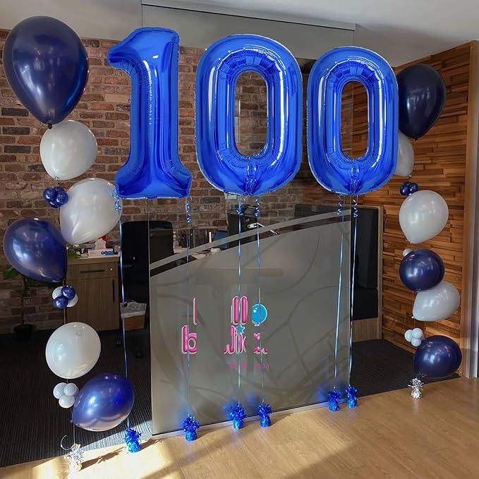 Number Balloons Navy Blue Balloons - Giant Number 10 Balloon, 10 20 30 40 50 Numbers Balloon Birthday Decorations, Blue Party Supplies for Boy Men
