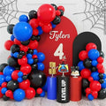 Red Blue Black Balloon Arch Garland Kit, 101 Pcs Matte Red Black and Royal Blue Latex Balloon Garland Set for Boys Kids Man Halloween Cool Spider Theme Party Birthday Graduation Party Decorations