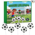 24 Soccer Candy Lollipops, Perfect for Soccer Party Favors, Birthday Goodie Bags, Team Gifts and Sports Themed Party Supplies, Fun Soccer Treats for Fans, Birthday Decor and Team Celebration Supplies