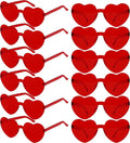 2/4/8/12/20 Pairs Heart Shaped Sunglasses Transparent Heart Glasses Rimless Trendy Eyewear for Valentines Party Favor