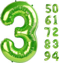 Light Green 3 Balloon, Number Balloons 40 Inch, 3rd Birthday Decorations for Kids Girls Women Party Supplies for Party Decorations, Number 3 Balloon