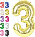 Large 40 Inch Champagne Gold 3 Number Balloon, 3 13 23 30 33 36 38 Light Gold Birthday Party Decorations, Numbers Three Foil Balloons for Anniversary Party Graduations Celebration Supplies