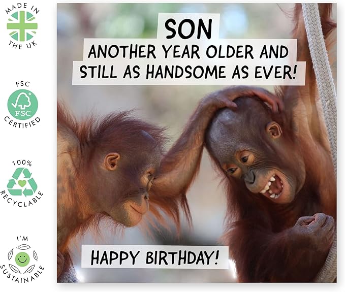 CENTRAL 23 Son Birthday Cards from Mom and Dad - Funny Birthday Card For Son Adult- Jokes Prank For Men - Hilarious Gifts For Him - Comes With Fun Stickers