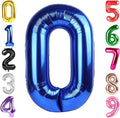 40 Inch Metallic Blue Number 0 Balloon, Giant Number 0 Balloons for 10th 20th 30th 40th Birthday Decorations, Party Supplies for Baby Boy Girl, Metallic Blue Party Decor