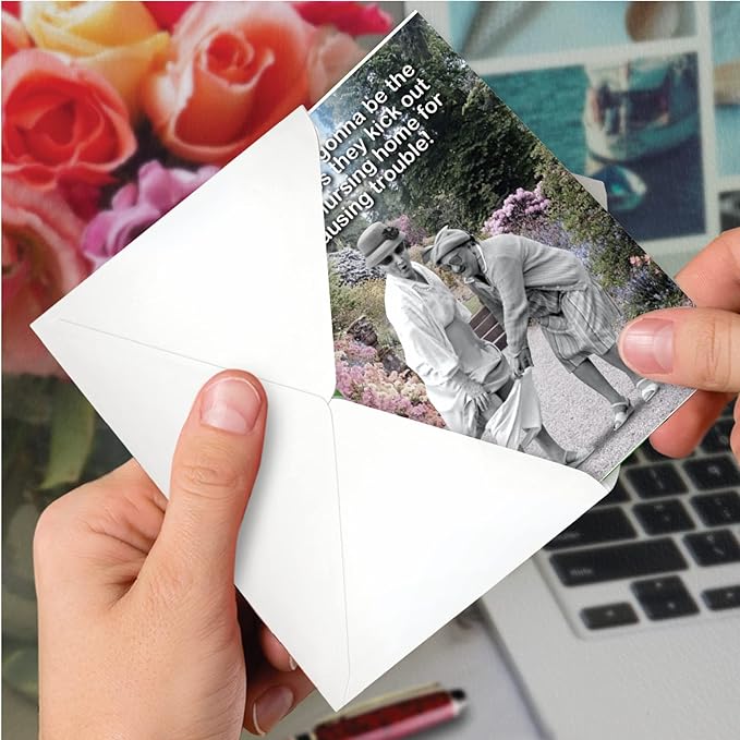 NobleWorks Pack of 3 Funny Birthday Greeting Cards with Envelopes (1 Designs, 3 Each) Old Troublemakers C3567BDG-C3x1
