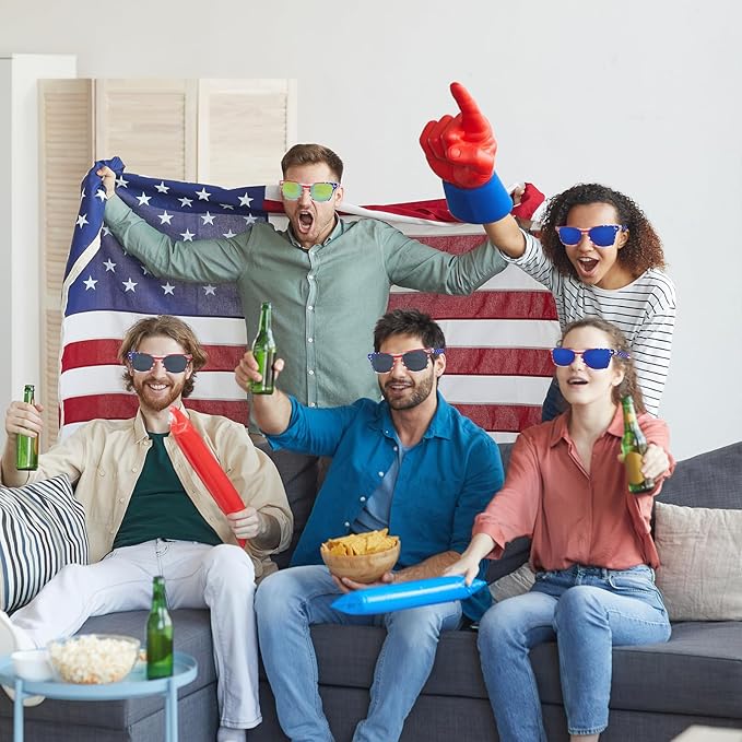 YQVIE Bulk American Flag Sunglasses for Adult Retro Independence Day Glasses UV400 Protection