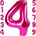 40 Inch Large Numbers Balloon, 4 Hot Pink Ballon for 4th 14 40 44 Birthday Party, Balloon 4 Number for Graduations Wedding Supplies