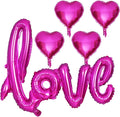 5 Pcs Hot Pink Heart Shaped Balloons Hot Pink Love Valentine Balloons for Valentines Day Bridal Shower Wedding Party Decorations
