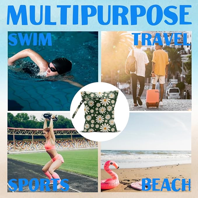 Beach Essentials, Wet Bag for Swimsuit Dirty Clothes Yoga Gym Diaper, Wet Dry Bag, Beach Vacation Essential for Travel Poor Bathing Summer Flower Gifts