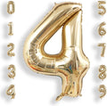 AULE 40 Inch Large 4 Balloon Numbers Light Gold, Big Foil Number Balloons, Giant Helium Happy Birthday Party Decorations for Man and Women, Huge Mylar Anniversary Party Supplies