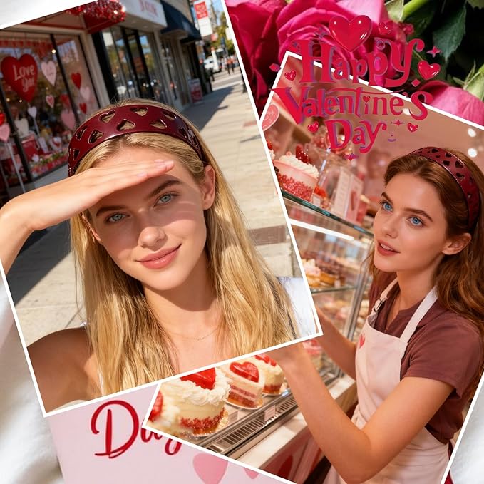 1pcs New u Shape Fashion Tooth Hair Comb Headband Valentines Headbands Vintage High Cranium Hairband with Teeth Head Bands Hollow Heart Headband for Women Holiday Party Head Wear Accessories