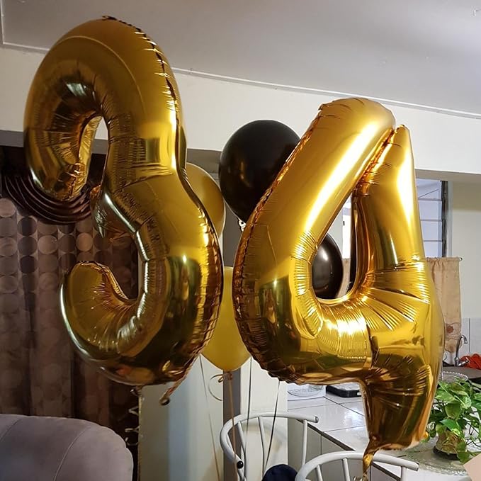 Gold Number 3 Balloon, 40 Inch Large Number Foil Mylar Balloons for 3rd Girl Boy Birthday Party Celebration Decorations Supplies, Digital Balloons for Wedding Anniversary Events Decor