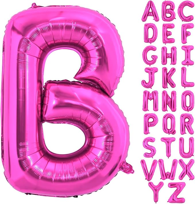 40 Inch Large Hot Pink Letter B Balloons Alphabet B Letter Balloons Foil Mylar Letter A Balloons for Birthday Party Anniversary New Year Graduation Wedding
