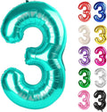 Teal Number 3 Balloon 40 Inch, 3 Balloon Number, 3rd Birthday Decorations, Teal Party Supplies for Boys Girls