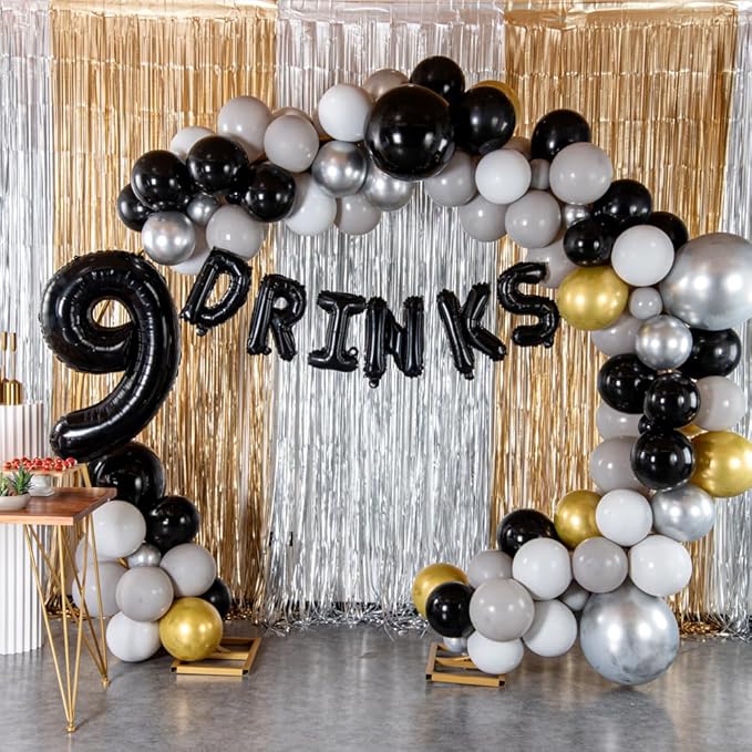 Restaurantware-Balloonify 16 Inch Letter Balloon, 1 Alphabet Party Balloon - Letter I, Self-Sealing, Black Foil Mylar Finish, Hanging Loop, Decoration For Birthday, Wedding, Or Graduation