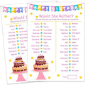 Birthday Girl Party Game - Would She Rather - 20 Game Card Set - Girl Birthday Party Activity Notebook