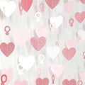 Rose-Gold Pink White Heart-Ring Garland - 52Ft Engagement Bachelorette Party Decorations Wedding Paper Streamers Banner,Valentines Day Galentines Proposal Decor Lasting Surprise